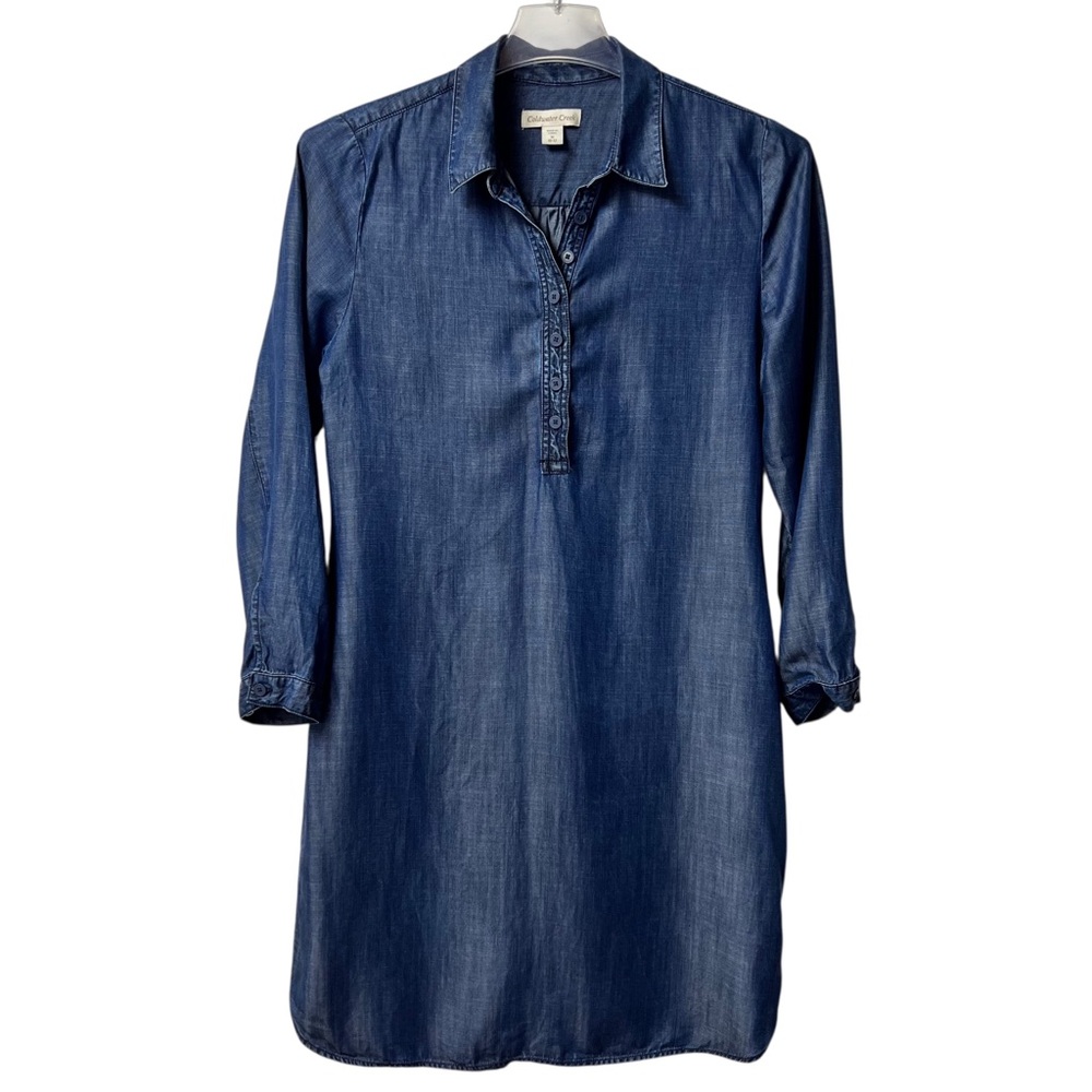 Coldwater Creek Blue Chambray Shirt Dress size medium